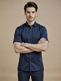Navy Blue Half Sleeve Shirt – Confident Executive Wardrobe Staple