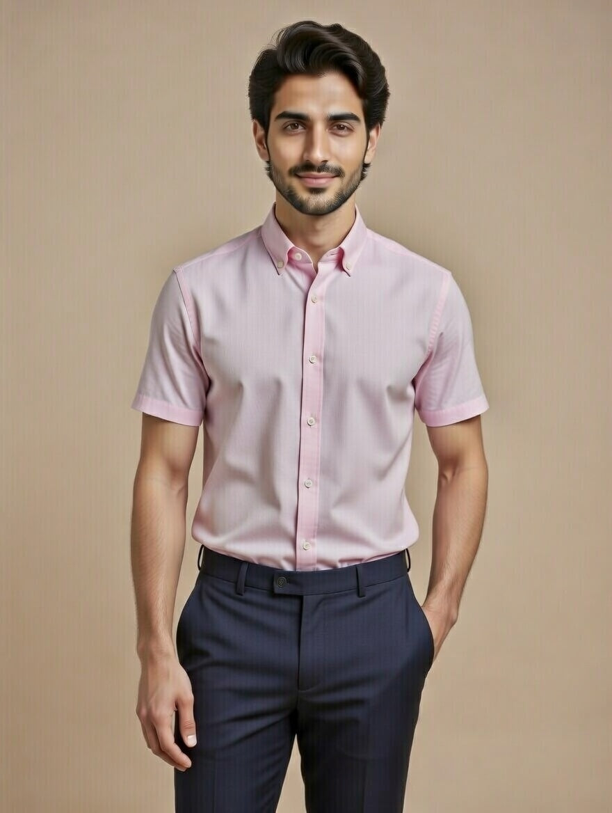 Light Pink Half Sleeve Shirt – Refined Modern Business Style