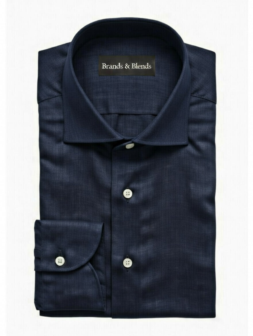 Navy Blue Premium Linen Shirt – Smart Resort & Office Wear