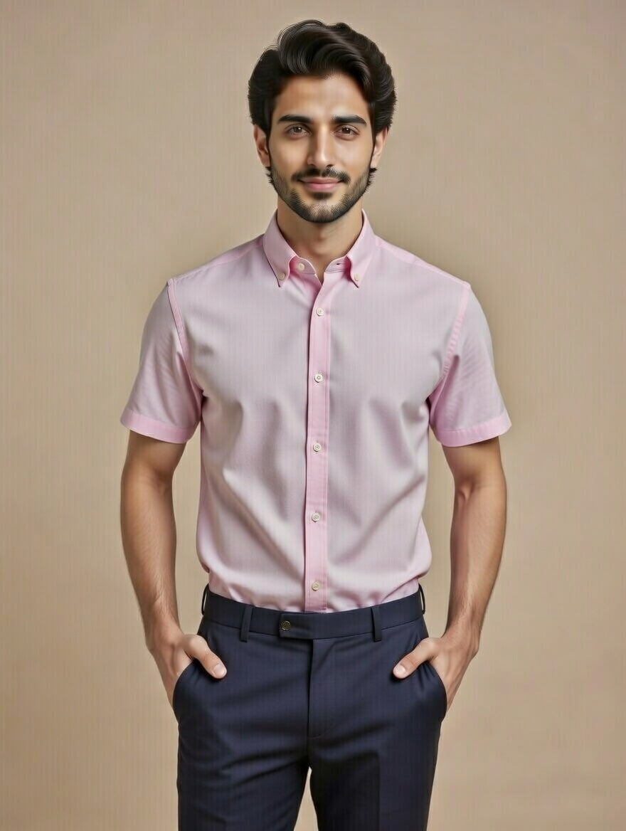 Light Pink Half Sleeve Shirt – Refined Modern Business Style