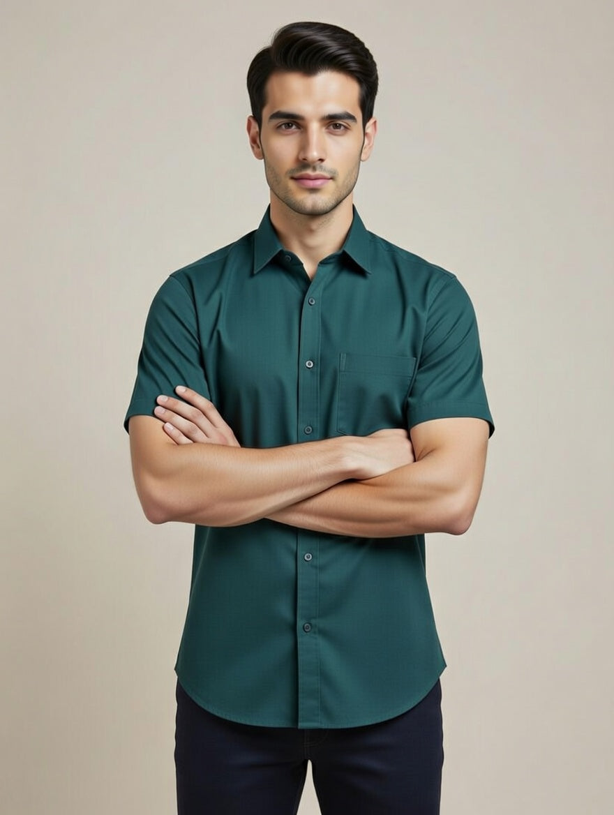 Mint Green Half Sleeve Shirt – Fresh Sophisticated Summer Style