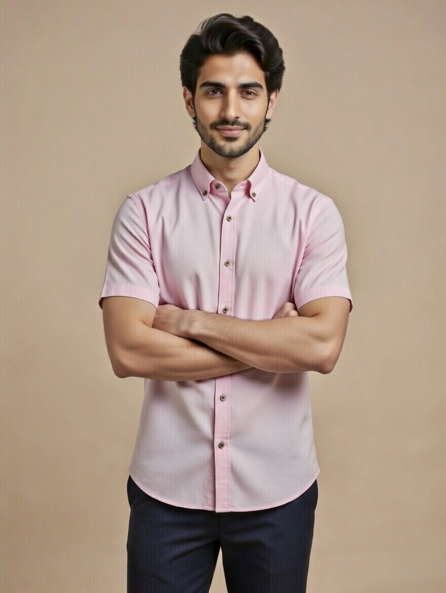 Light Pink Half Sleeve Shirt – Refined Modern Business Style