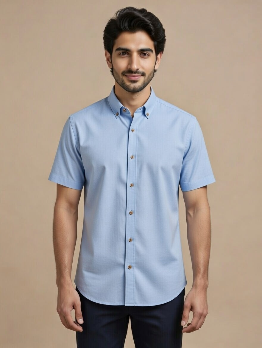 Sky Blue Half Sleeve Shirt – Fresh Executive Office Classic
