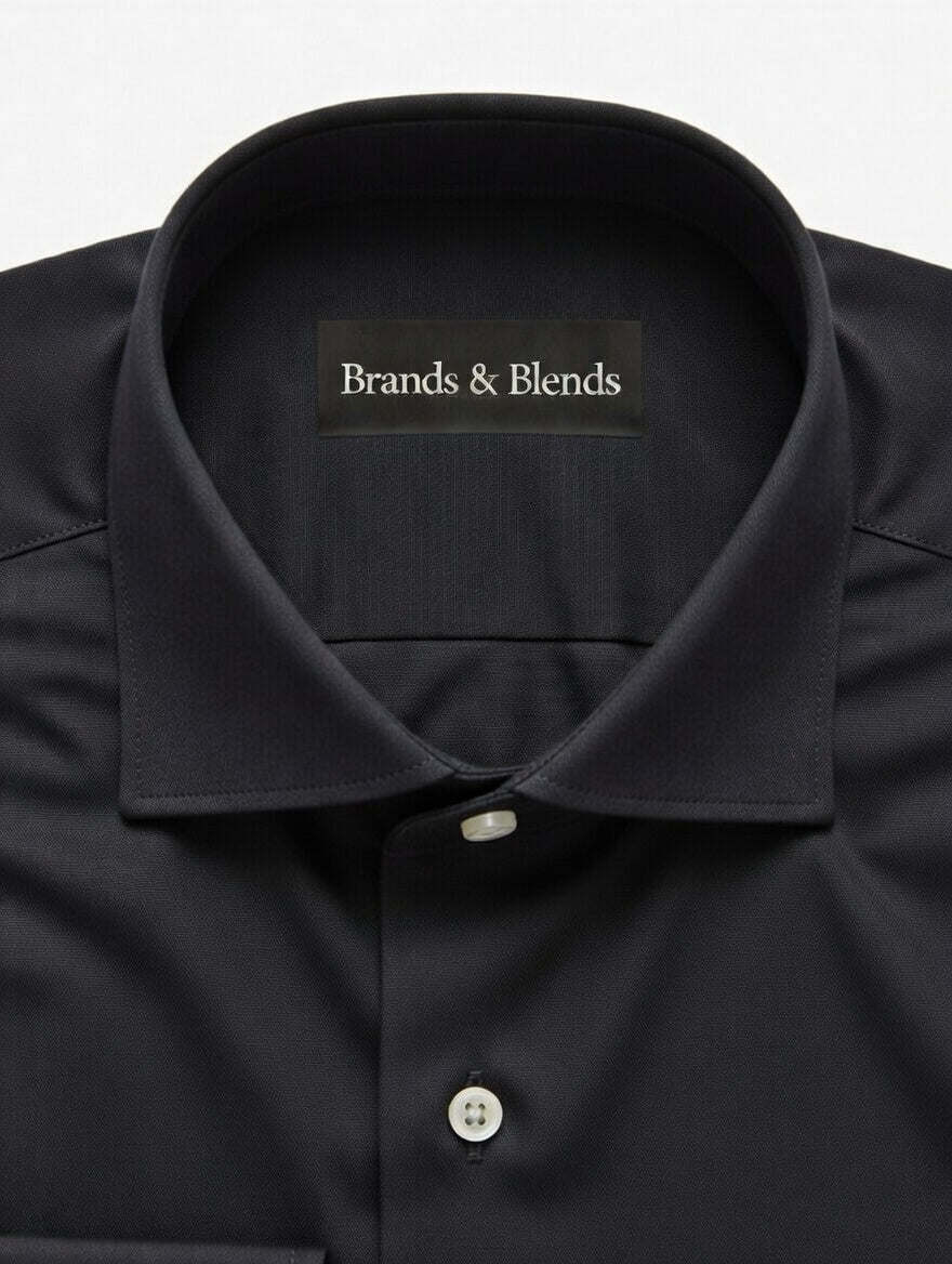 Premium Charcoal cotton formal dress shirt for men by Brands & Blends featuring a classic spread collar, button front, and elegant tailored design for business and formal wear