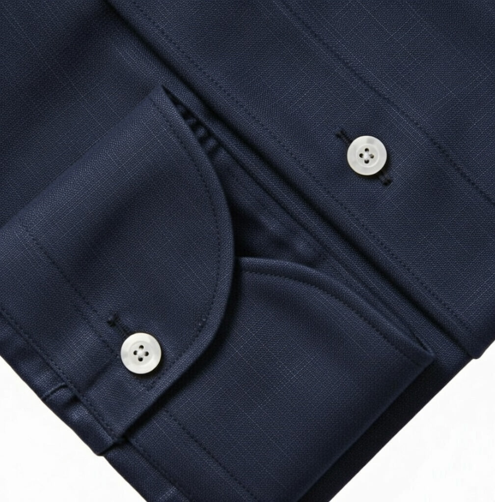 Navy Blue Premium Linen Shirt – Smart Resort & Office Wear