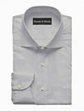 Men’s light grey cotton formal shirt with classic collar and long sleeves by Brands & Blends