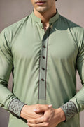 Ivory Green Embroidered Shalwar Kameez – Luxury Formal Wear