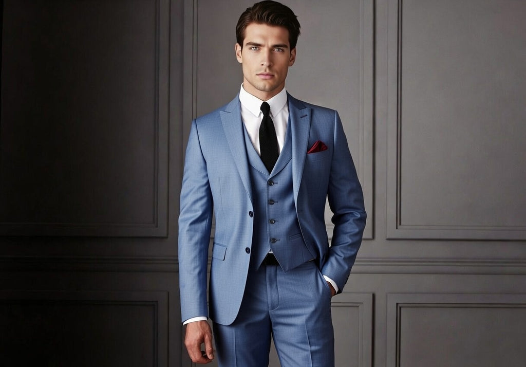 Powder Blue Sophisticated Men’s Suiting – Summer Formal Wear