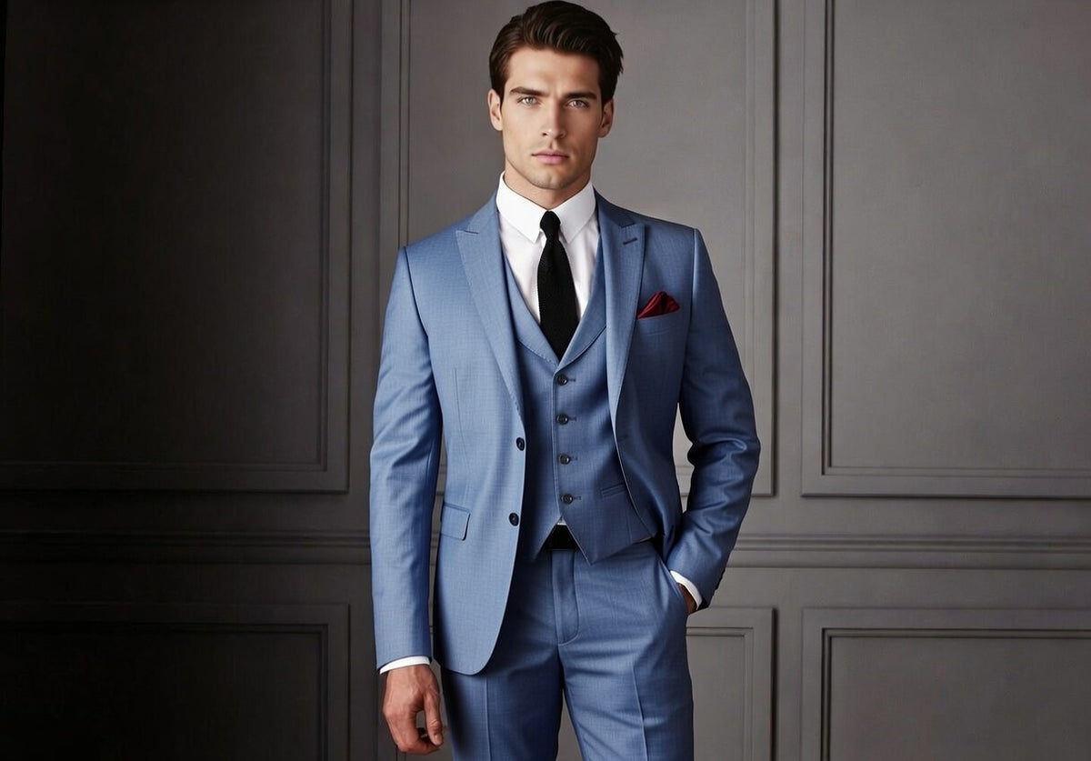 Powder Blue Sophisticated Men’s Suiting – Summer Formal Wear