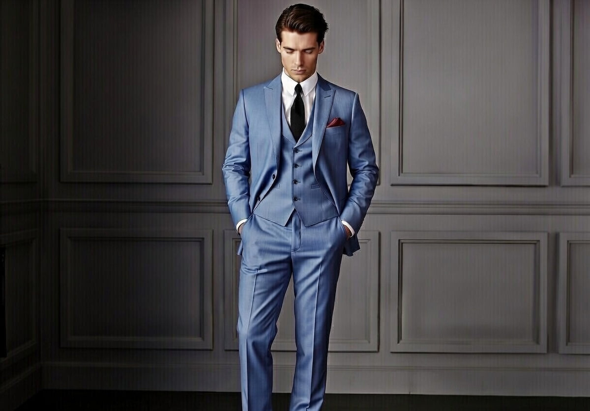 Powder Blue Sophisticated Men’s Suiting – Summer Formal Wear