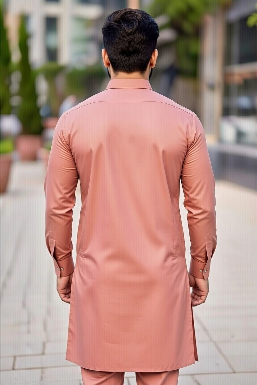 Peach Embroidered Shalwar Kameez – Luxury Formal Wear