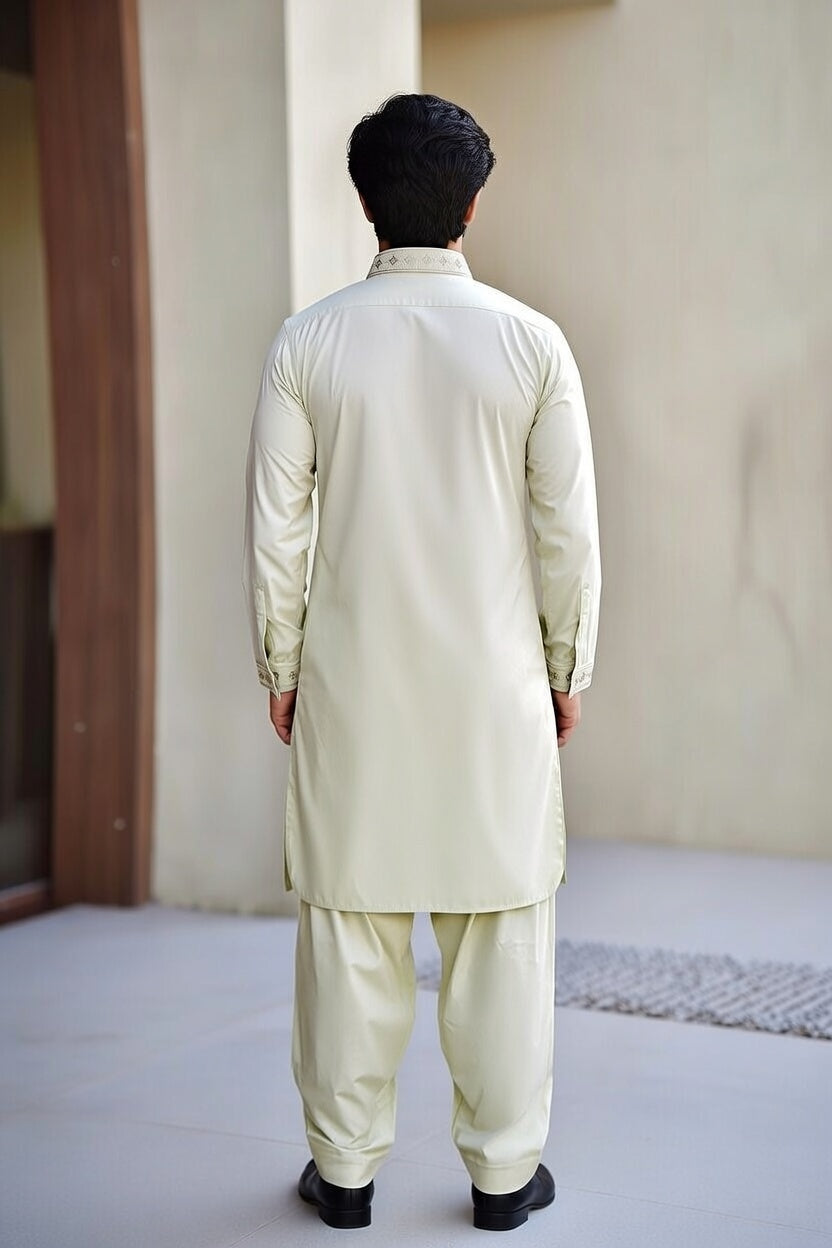Cream Embroidered Shalwar Kameez – Luxury Formal Wear