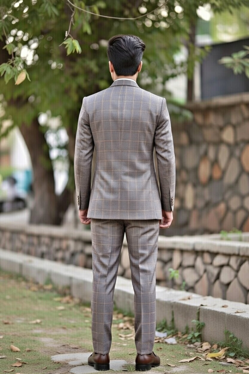 Sand Beige Checkard – Relaxed luxury for modern tailoring.