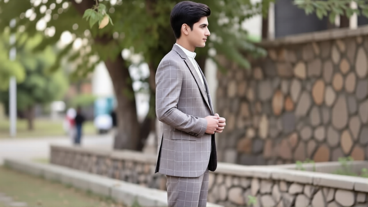 Sand Beige Checkard – Relaxed luxury for modern tailoring.
